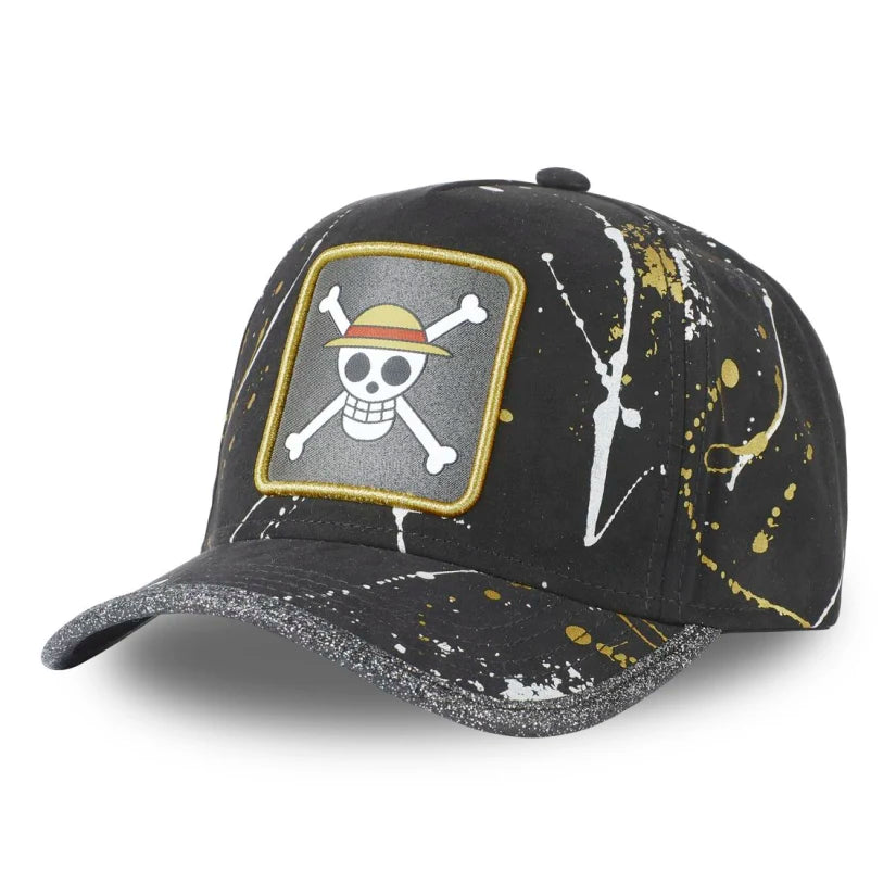 Gorra CAPSLAB One Piece Skull Sombreros de Paja Manchada
