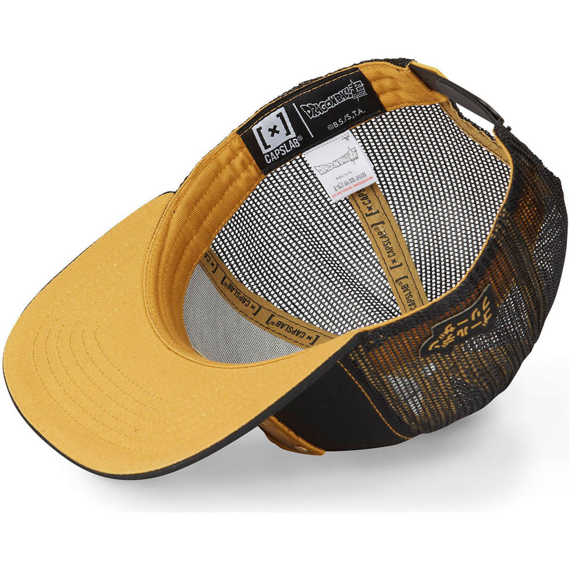 Gorra CAPSLAB Dragon Ball menta Freezer Dorado Visera Plana