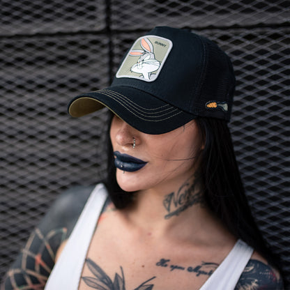 Gorra CAPSLAB Looney Tunes Bugs Bunny Negra